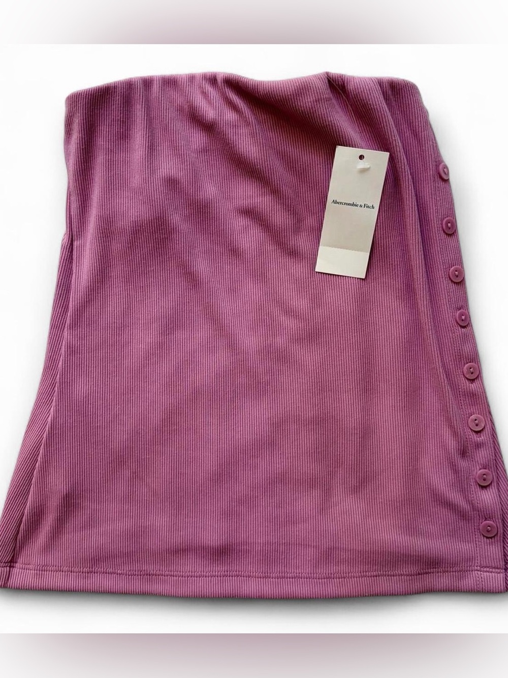Abercrombie & Fitch Pink Ribbed Strapless Top